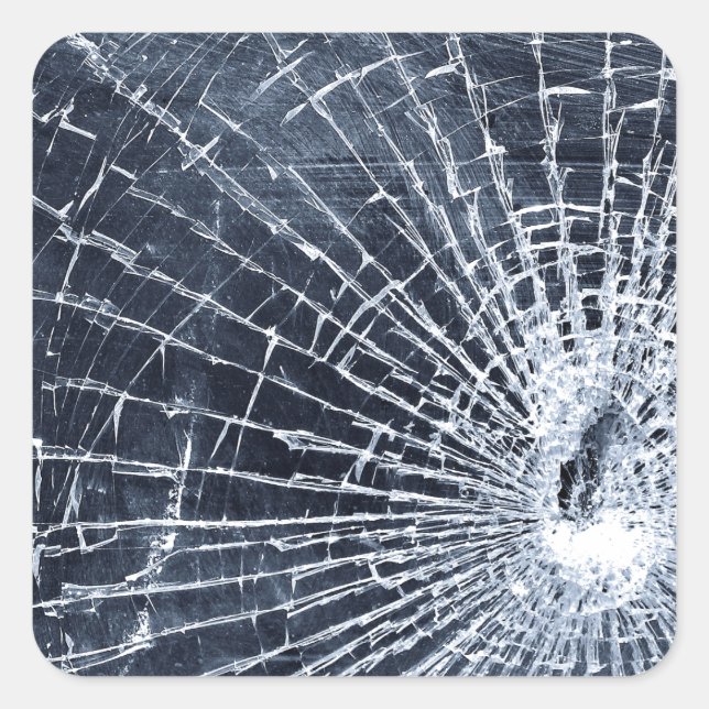 Broken Glass Square Sticker (Front)