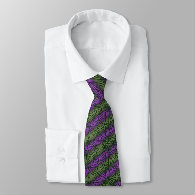 Broken Glass Stripe Vintage Two-sided Tie (Tied)