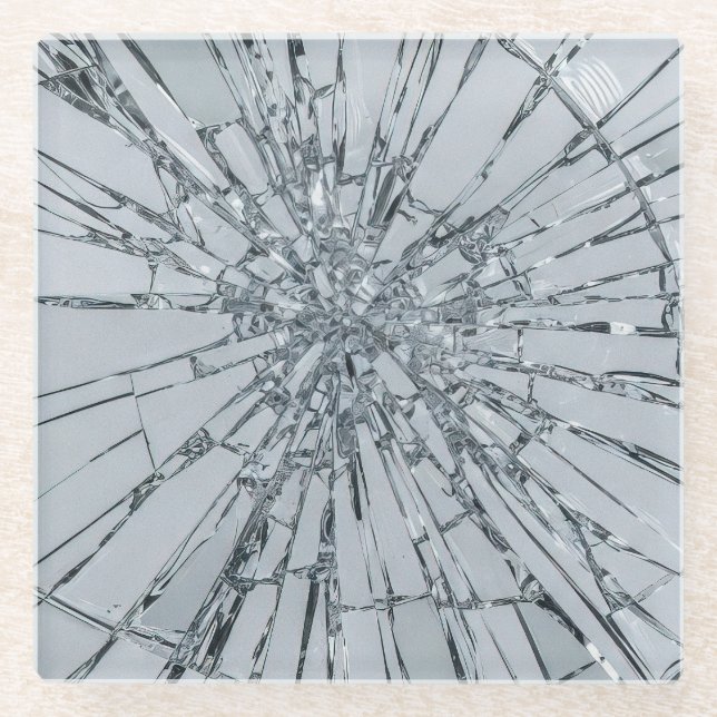 Broken Glass Surface (Style 1) Oil Painting Coaster (Front)