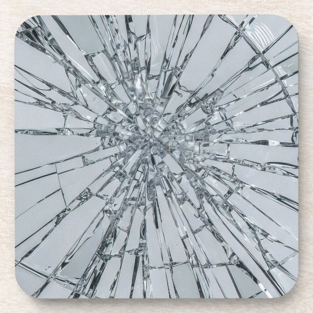 Broken Glass Surface (Style 1) Oil Painting Coaster (Front)