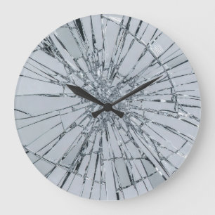 Broken Glass Surface (Style 1) Oil Painting Large Clock