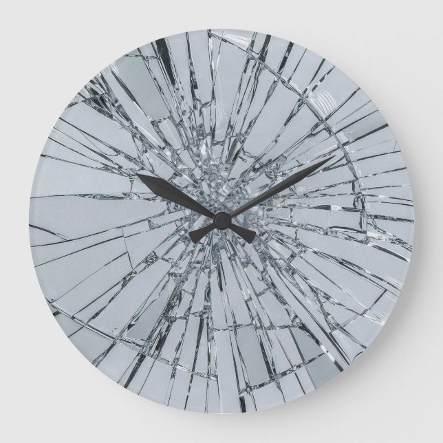 Broken Glass Surface (Style 1) Oil Painting Large Clock (Front)