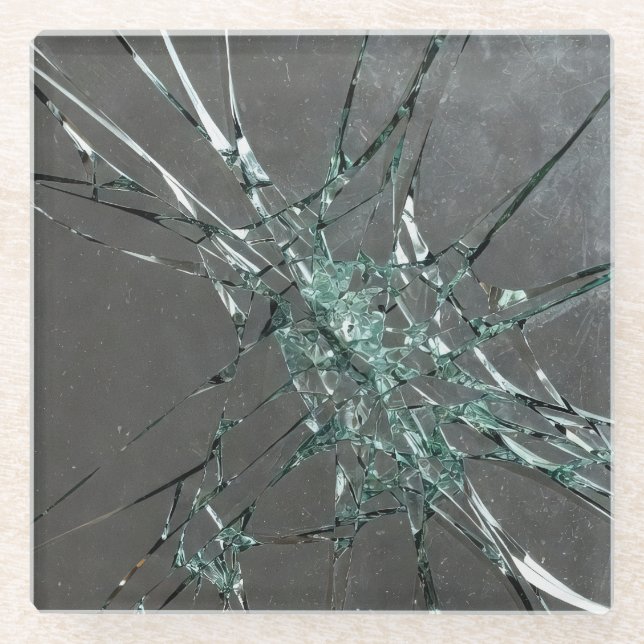 Broken Glass Surface (Style 2) Oil Painting Coaster (Front)
