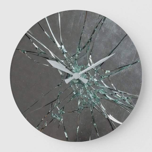 Broken Glass Surface (Style 2) Oil Painting Large Clock (Front)