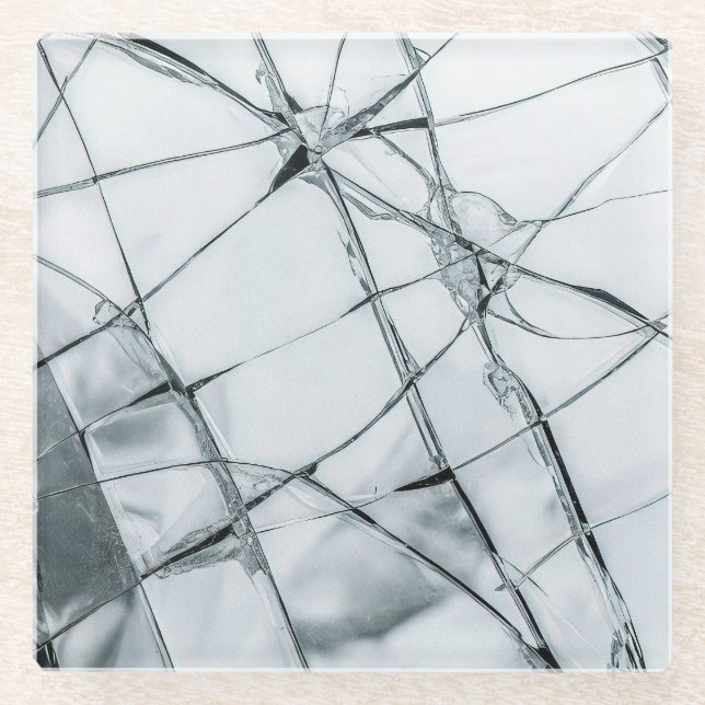 Broken Glass Surface (Style 4) Oil Painting Coaster (Front)
