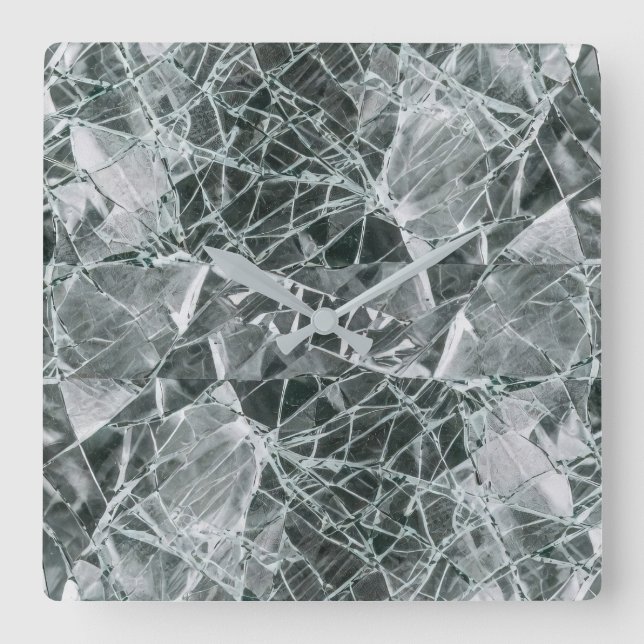 Broken Glass Surface (Style 5) Oil Painting Square Wall Clock (Front)