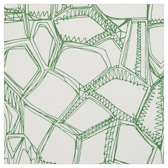 BROKEN green off white Fabric (Swatch)