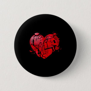 Broken Heart Anti Valentines Day  6 Cm Round Badge