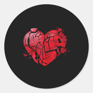 Broken Heart Anti Valentines Day Classic Round Sticker
