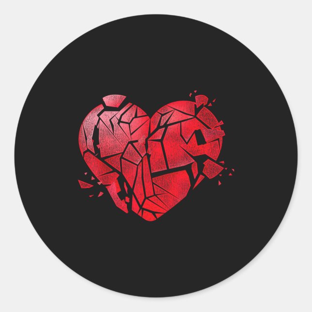 Broken Heart Anti Valentines Day  Classic Round Sticker (Front)