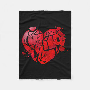 Broken Heart Anti Valentines Day Fleece Blanket