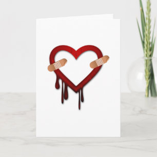 broken heart anti valentines day holiday card