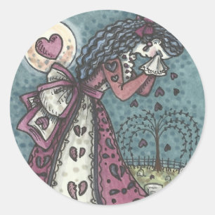BROKEN HEART CEMETERY STICKERS Round SHEET