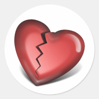 broken heart classic round sticker