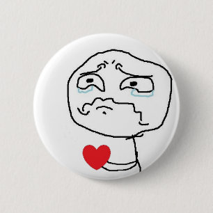 Broken Heart Comic Face 6 Cm Round Badge