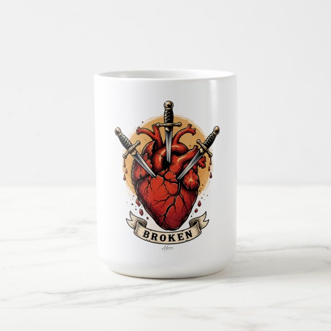 Broken Heart Daggers T-Shirt Coffee Mug (Center)