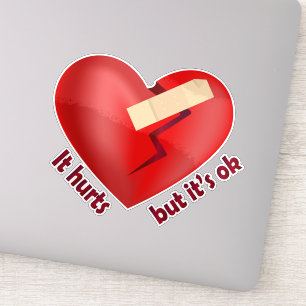 Broken heart healed with patch and life quote