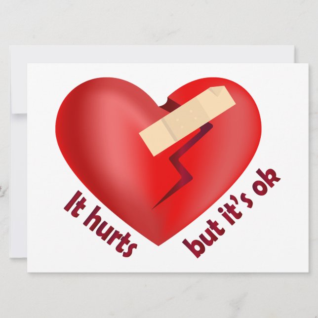 Broken heart healed with patch and life quote (Front)