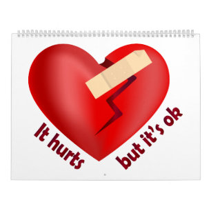 Broken heart healed with patch and life quote calendar