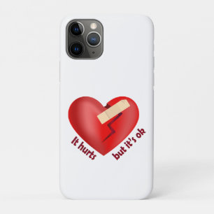 Broken heart healed with patch and life quote Case-Mate iPhone case