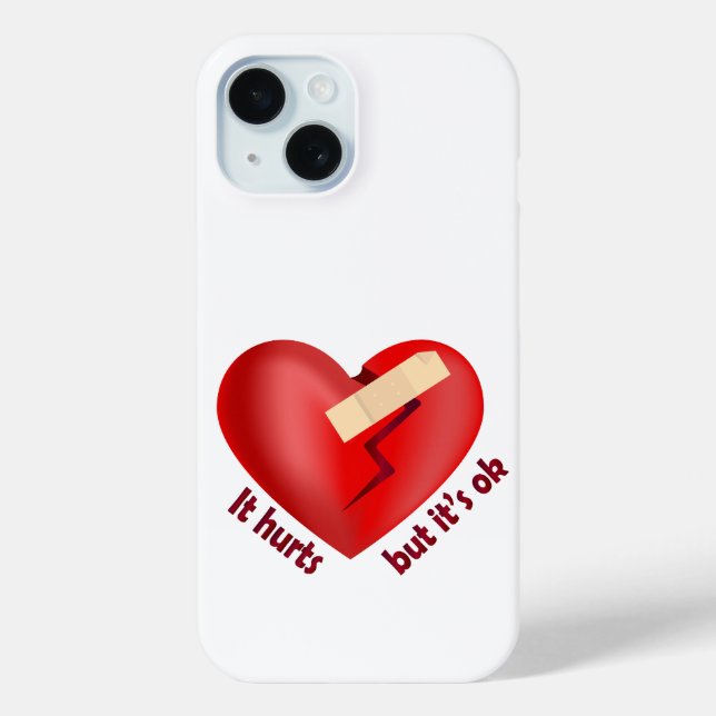 Broken heart healed with patch and life quote Case-Mate iPhone case (Back)
