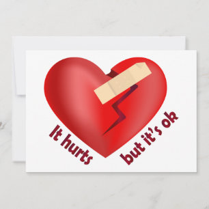 Broken heart healed with patch and life quote invitation