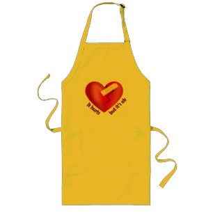 Broken heart healed with patch and life quote long apron
