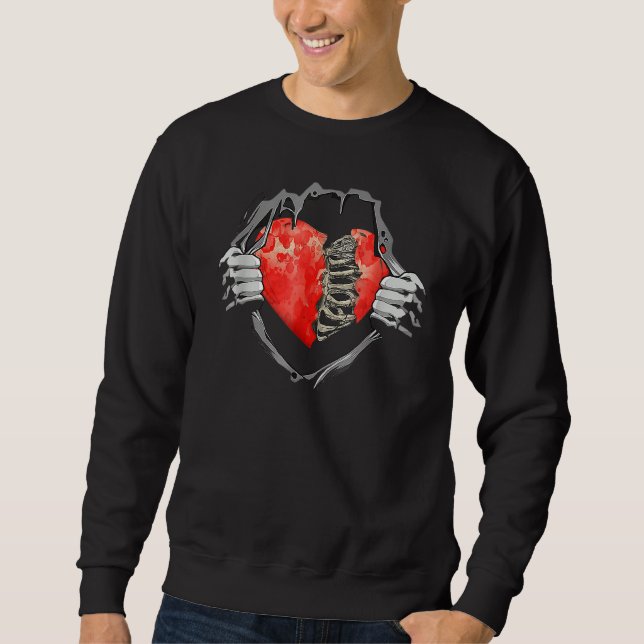 Broken Heart Heartbroken Sad Funny Valentines Day  Sweatshirt (Front)