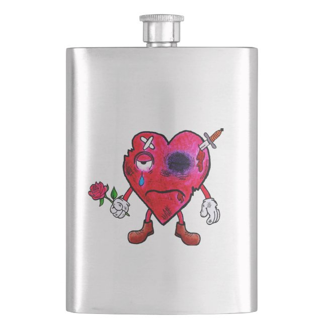 Broken heart hip flask (Front)
