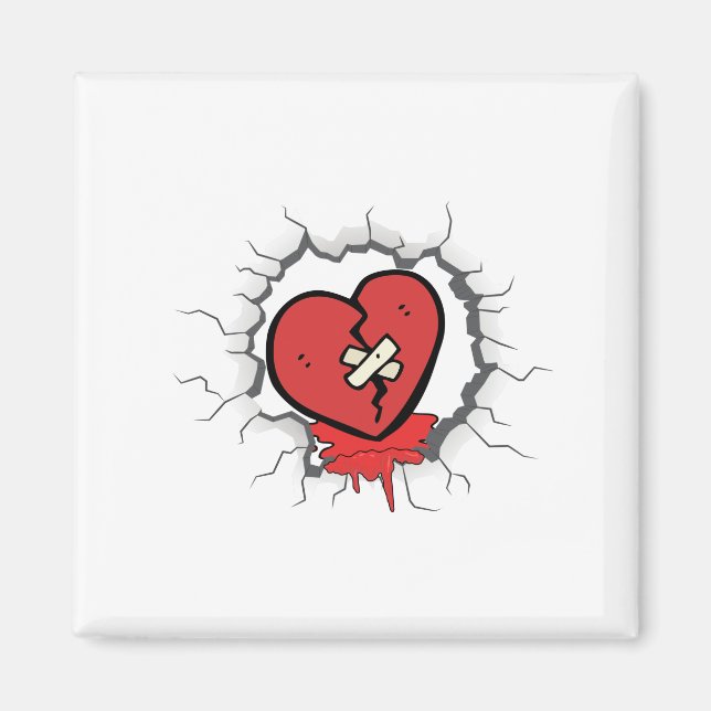 Broken heart logo magnet (Front)