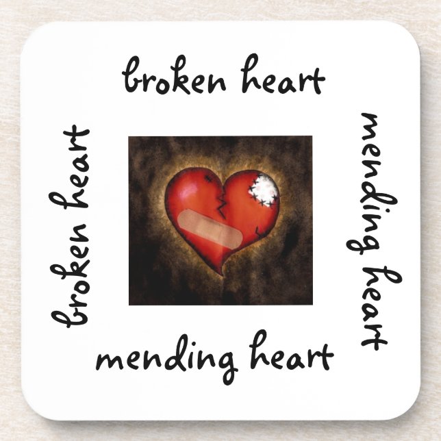 Broken heart/Mending heart-cork coaster (Front)
