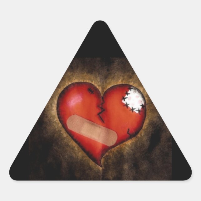 Broken Heart/Mending Heart-triangle sticker (Front)