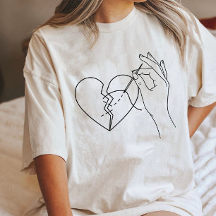 Broken Heart Mending With Needle And Thread Tri-Blend Shirt