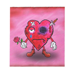 Broken heart notepad