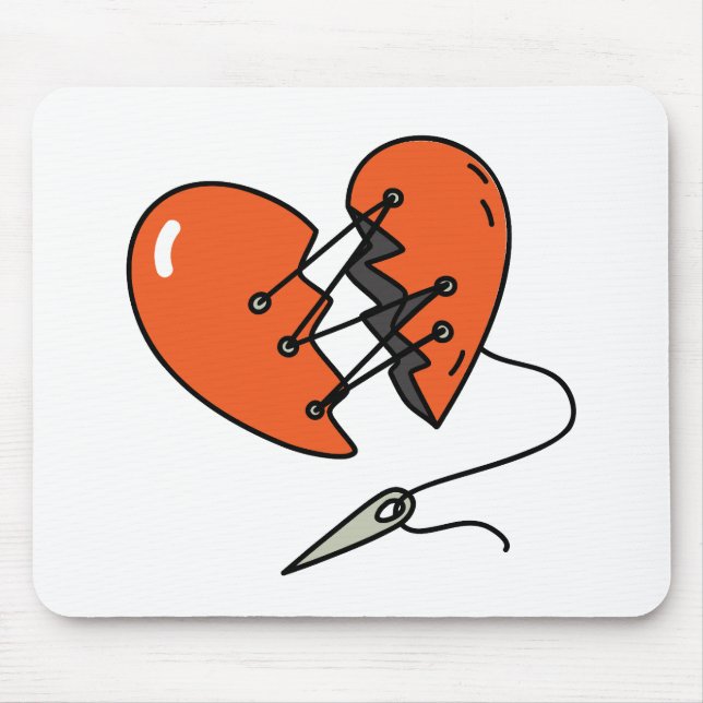 Broken Heart Red Mouse Pad (Front)