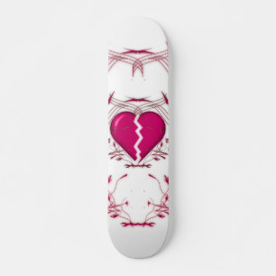 Broken Heart / Tribal Artwork (pink) Skateboard