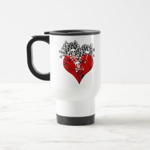 Broken Heart with Skulls Mug