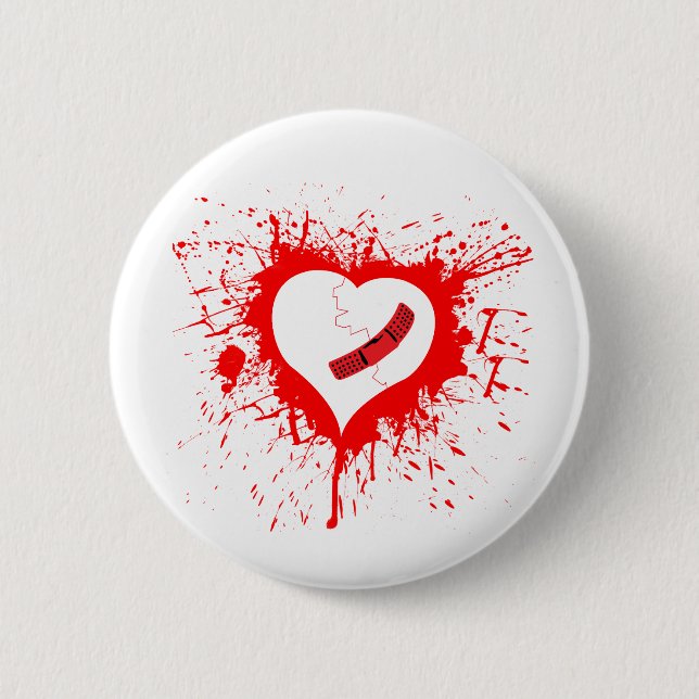 Broken Hearted...again - Emo Alternative Grunge 6 Cm Round Badge (Front)