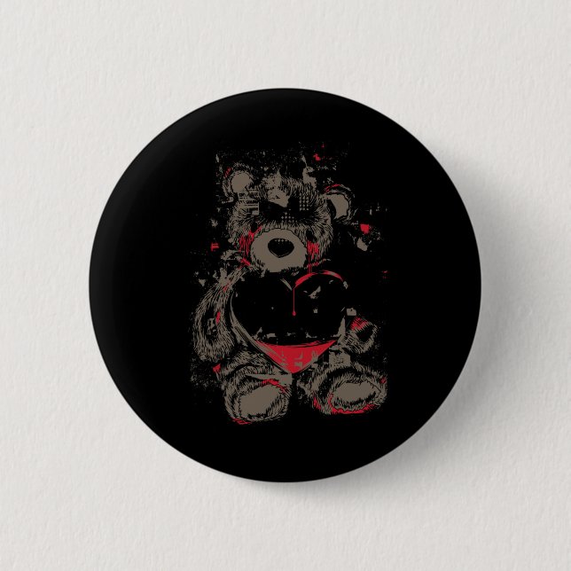 Broken Hearted Bear Costume Cool Easy Halloween Gi 6 Cm Round Badge (Front)