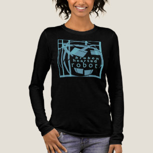 "Broken-hearted Robot" Aqua Blue Humourous Design Tri-Blend Shirt