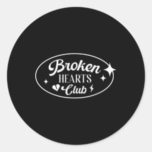 Broken Hearts Club Valentine Retro Alternative Sty Classic Round Sticker