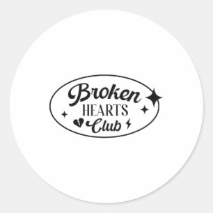 Broken Hearts Club Valentine Retro Alternative Sty Classic Round Sticker