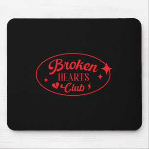 Broken Hearts Club Valentine Retro Alternative Sty Mouse Pad