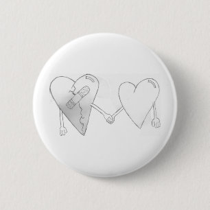 broken hearts do mend 6 cm round badge