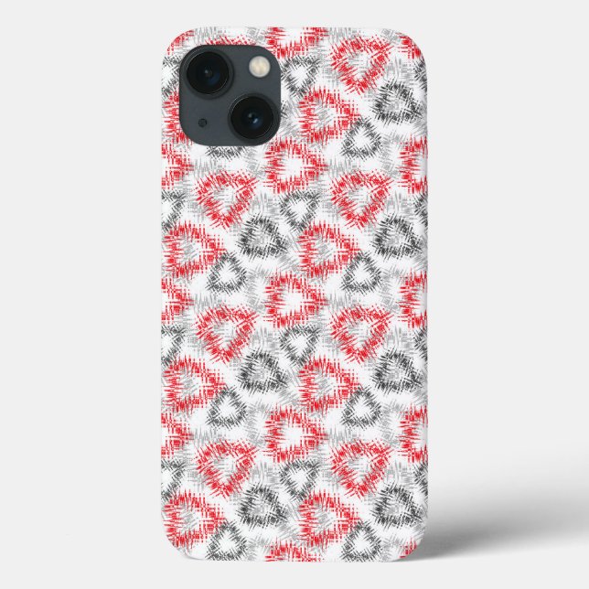 Broken hearts in red and grey on white Case-Mate iPhone case (Back)