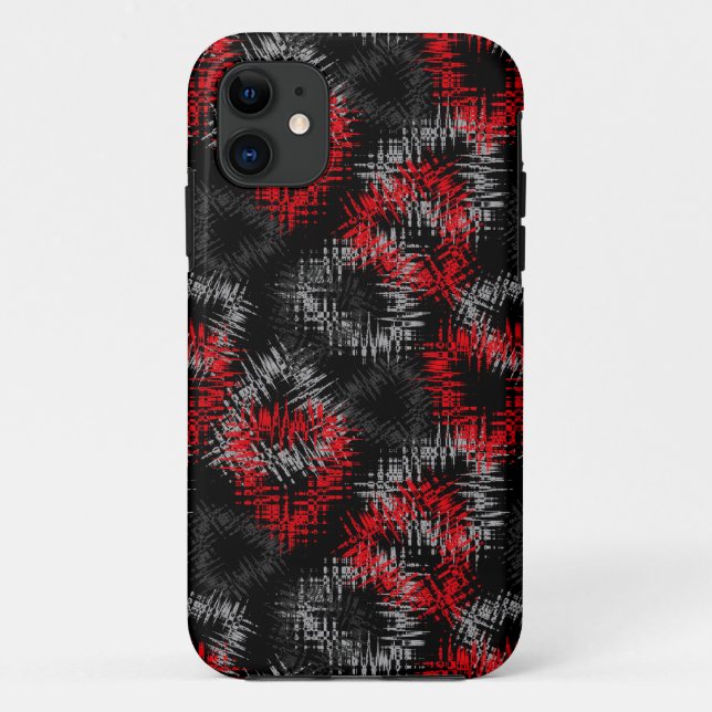 Broken hearts red and grey on black background Case-Mate iPhone case (Back)