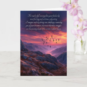 Broken Hip Get Well Dawn Over a Canyon Sentimental Card