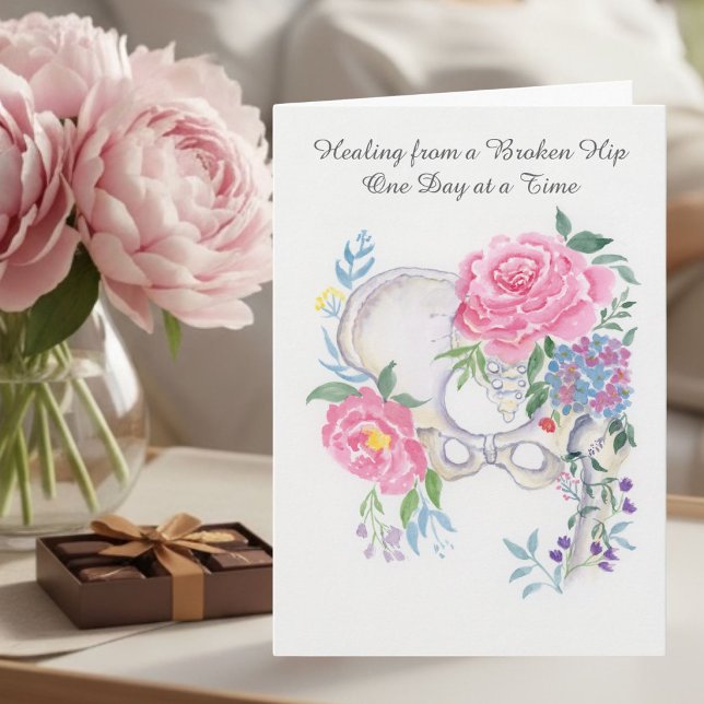 Broken Hip Get Well Floral Hip Bone Healing Card (Creator Uploaded)