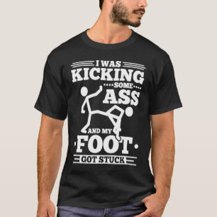 Broken Leg Surgery Foot Got Stuck Injury Skeleton T-Shirt