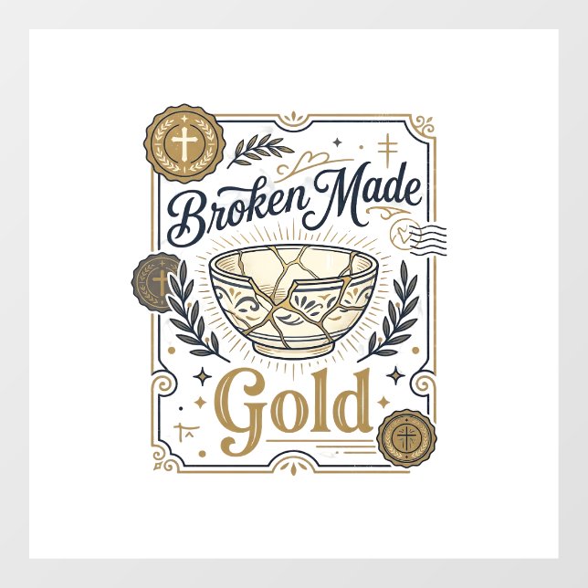 Broken Made Gold Jesus Kintsugi Broken Pottery Chr (Sheet)